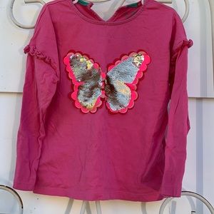 Butterfly NWOT Mini Boden Reversible Sequence Butterfly Long Sleeve Shirt